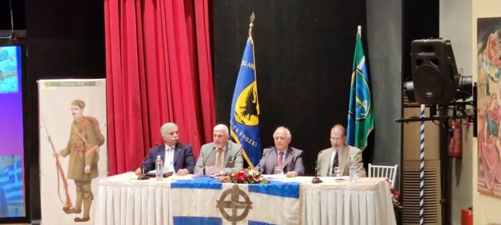 Ο-Πρόεδρος-του-ΚΟΣΜΟΠΟΛΙΣ-Κυριάκος-Κόκκινος-σε-ημερίδα-στην-Κόρινθο,-αφιέρωμα-στη-ζωή-και-τα-έργα-του-τελευταίου-Ιερολοχίτη-στρατηγού-Κωνσταντίνου-Κόρκα